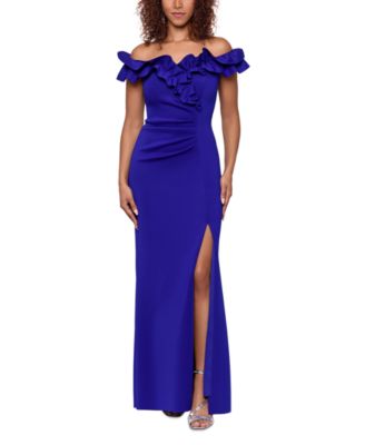XSCAPE Ruffled Ruched Scuba Fit ☀ Flare ...